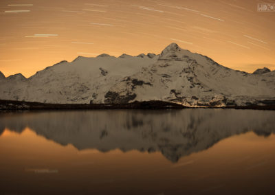 nightsky - stars - startrail - lake - alps - south tyrol