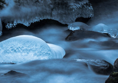 ice - freezing water - glowing ice