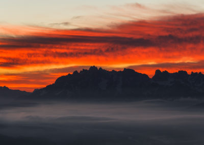 dolomiten - dolomites - berge - mountains - landscape - nature - sunrise - South tyrol - Sambock - burning sky