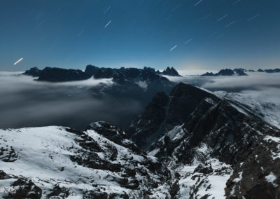 fog - stars - startrail - nightsky - naturephoto - mountains - dolomites