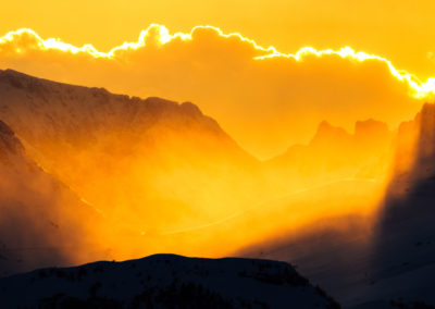 Snowstorm - Golden - Light - Sunset - Dolomites - Windy