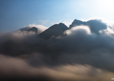 passo giao - moonlight - fog - magic - stars - moon - mountains - berge - nebel