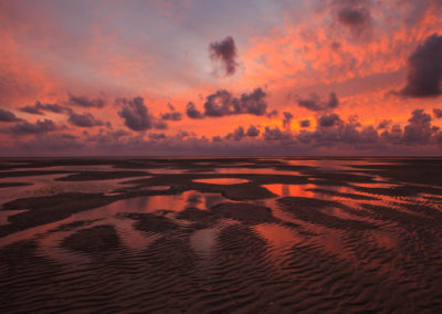 blåvand - denmark - wadden sea - sunset - wattenmeer