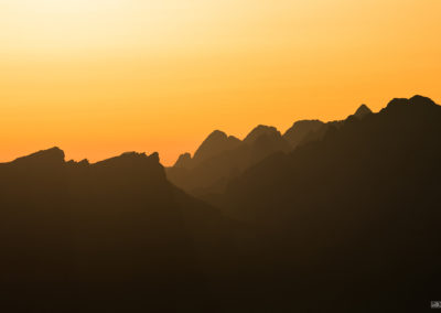 orange - light - dolomites - mountains
